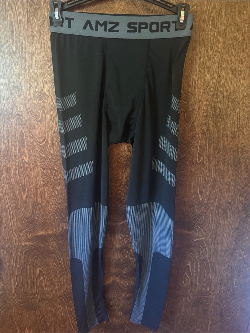 Black and Gray Compression Leggings
